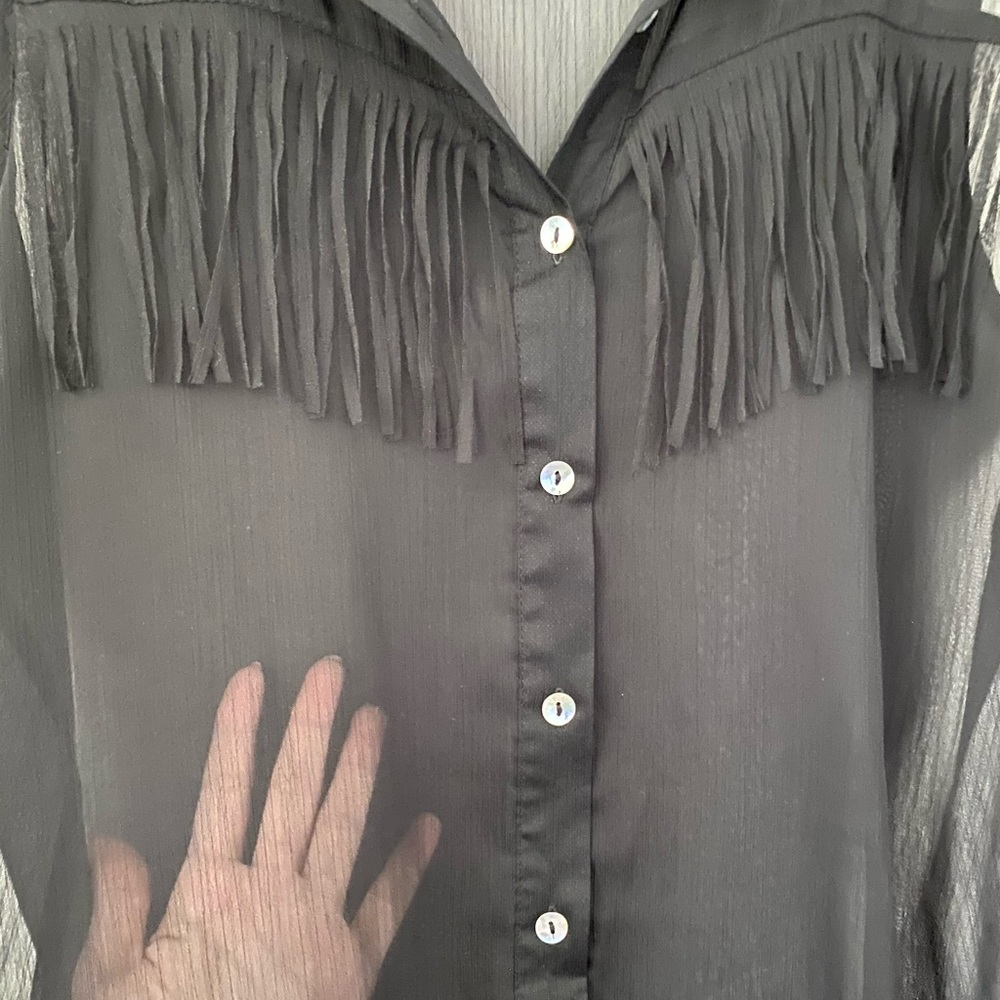 💥Brand NEW! Black See-Through Chiffon Blouse💥